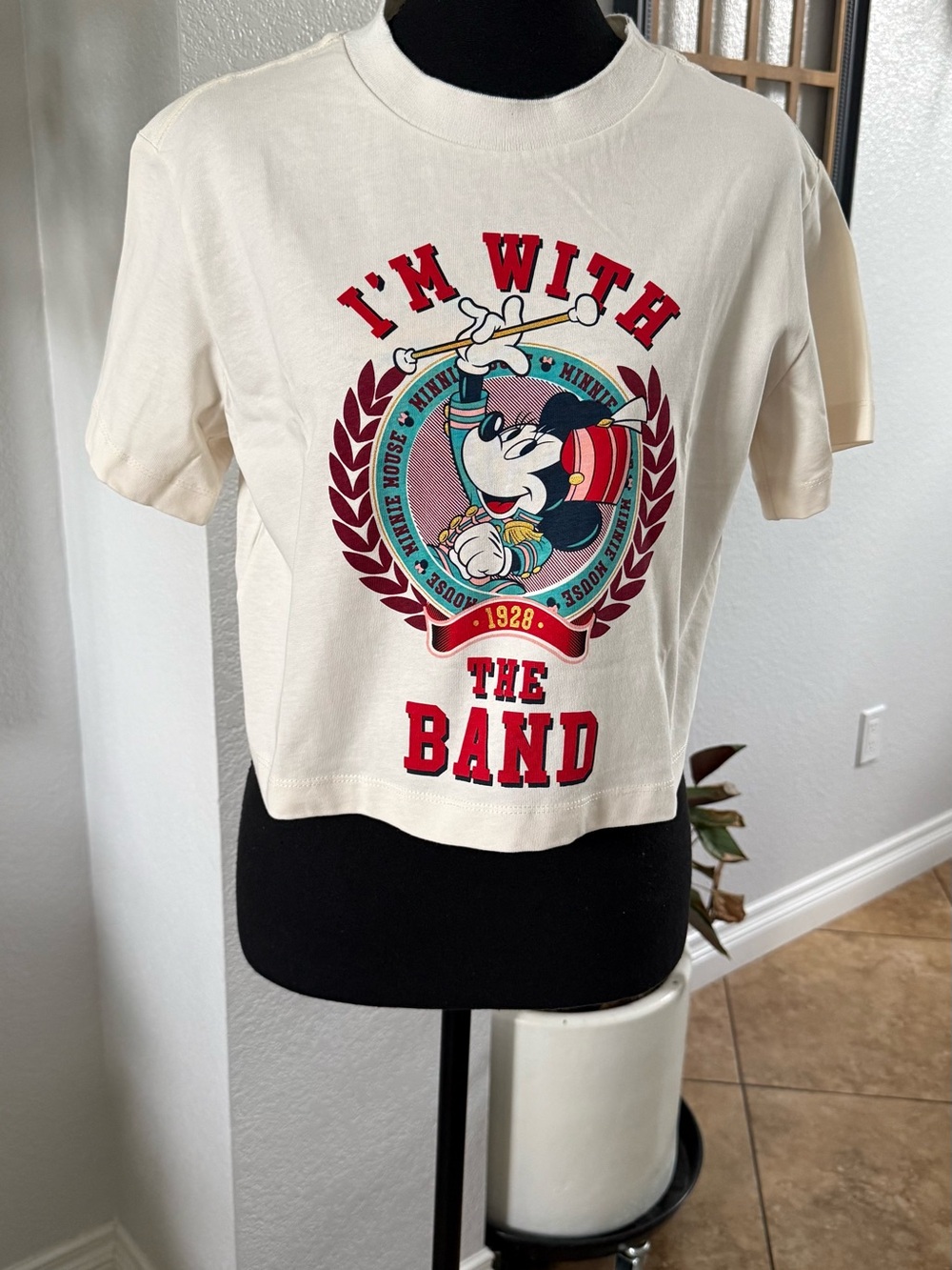 Disney Cream Mickey Mouse 'I'm With The Band' Graphic Tee